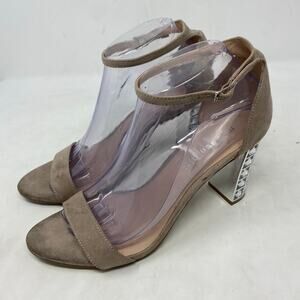 Steve Madden Girl Bangin Jewel Crystal Bock Heel Sandal Womens Size 9